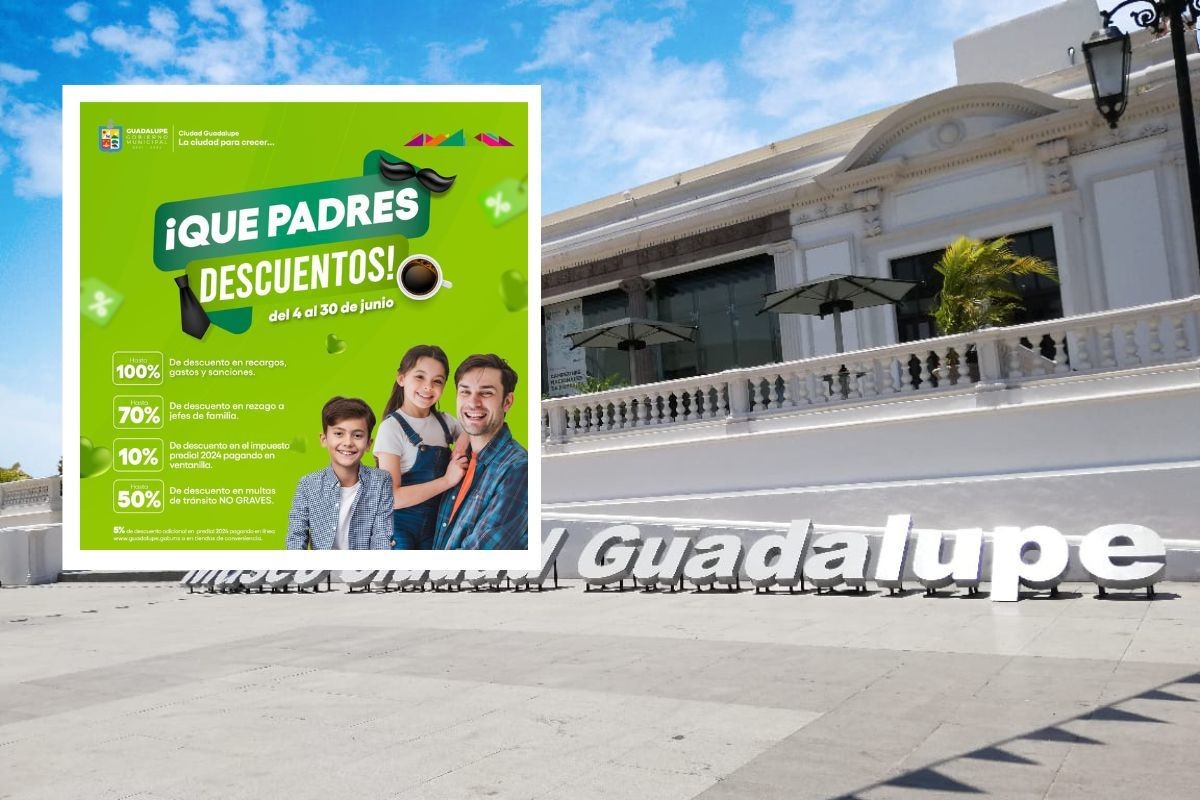 Presidencia municipal de Guadalupe y publicidad de los descuentos. Foto: Facebook Municipio de Guadalupe