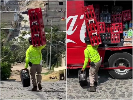 Trabajador de Coca Cola se vuelve tendencia por su destreza en redes sociales