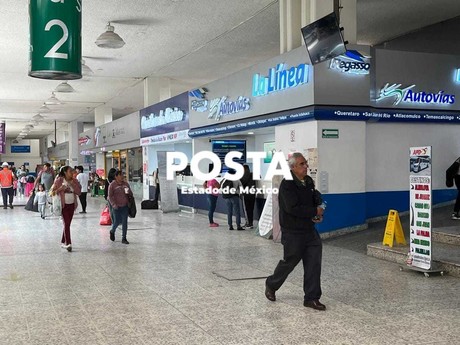 Aumenta afluencia en Terminal de Toluca por vacaciones de verano