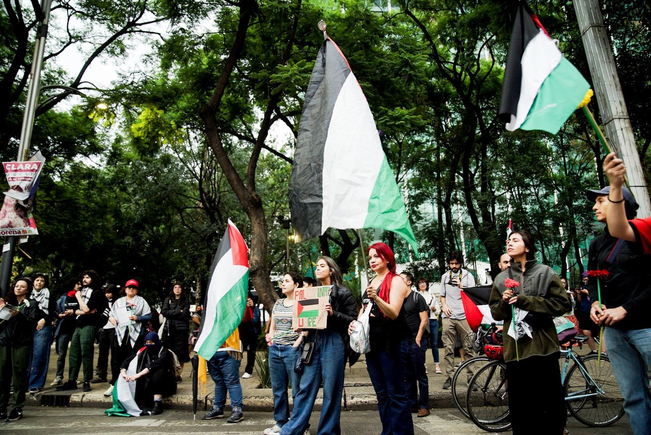 Manifestación pro palestina. Foto: @CORSOPAL