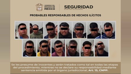 Detienen a 13 presuntos integrantes de banda de robo de transporte en Huehuetoca