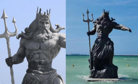 Interponen demanda para retirar la estatua de 'Poseidón' en Yucatán