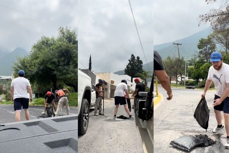 Jóvenes dedican su domingo a tapar baches (VIDEO)