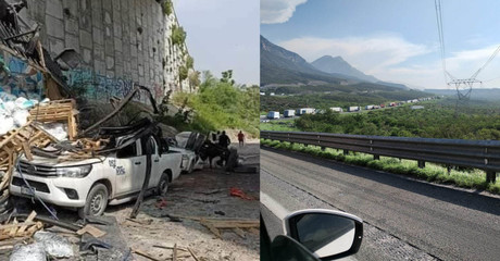 Abierta, circulación en carretera Saltillo-Monterrey tras accidente de tráiler