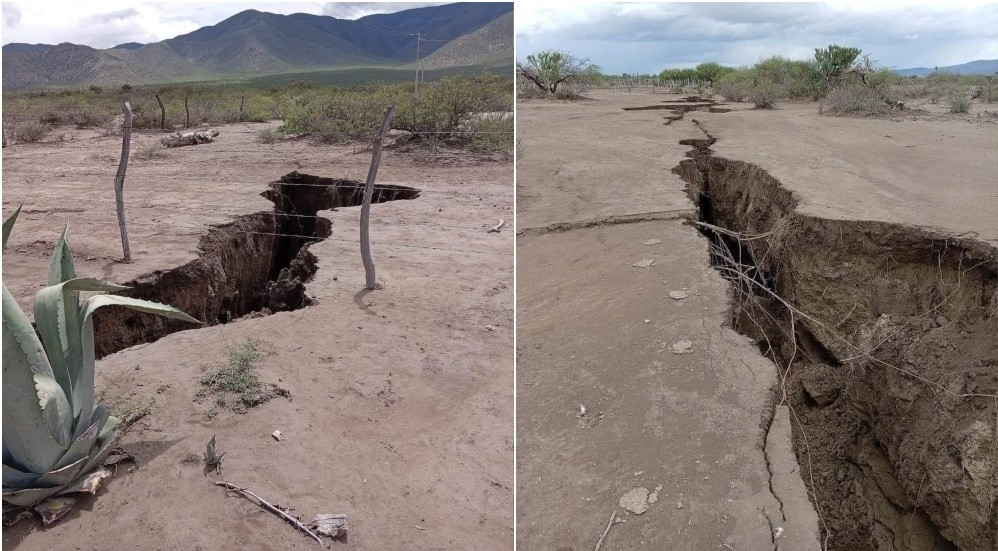 La fisura en la tierra partió predios, parcelas y lamentablemente, también algunas viviendas.