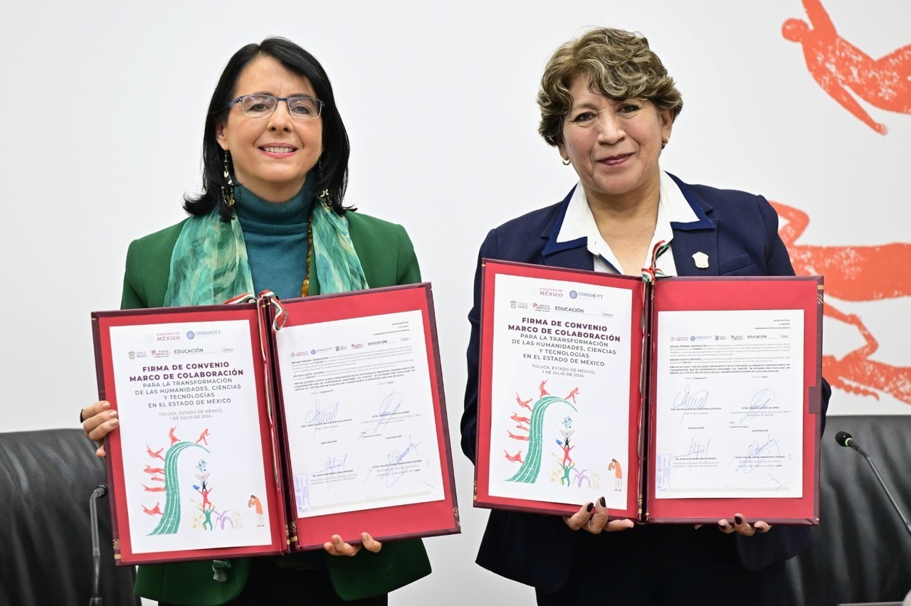 Convenio de Colaboración entre el Gobierno del Estado de México y el Consejo Nacional de Humanidades, Ciencia y Tecnología. Imagen: GEM