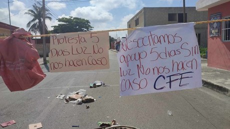 Protestan por no tener energía eléctrica en la Emiliano Zapata Oriente