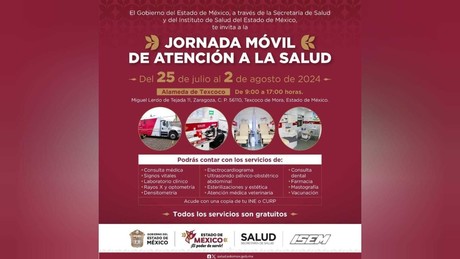 Jornada Móvil de Atención a la Salud en Texcoco: Servicios médicos gratuitos
