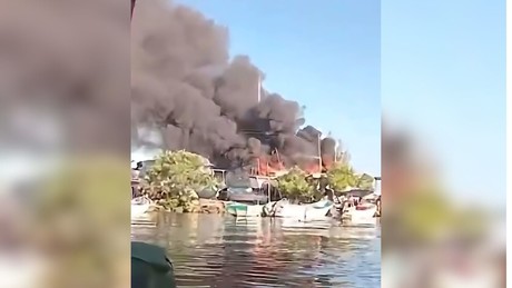 Reportan grave Incendio en puerto de abrigo de Dzilam de Bravo