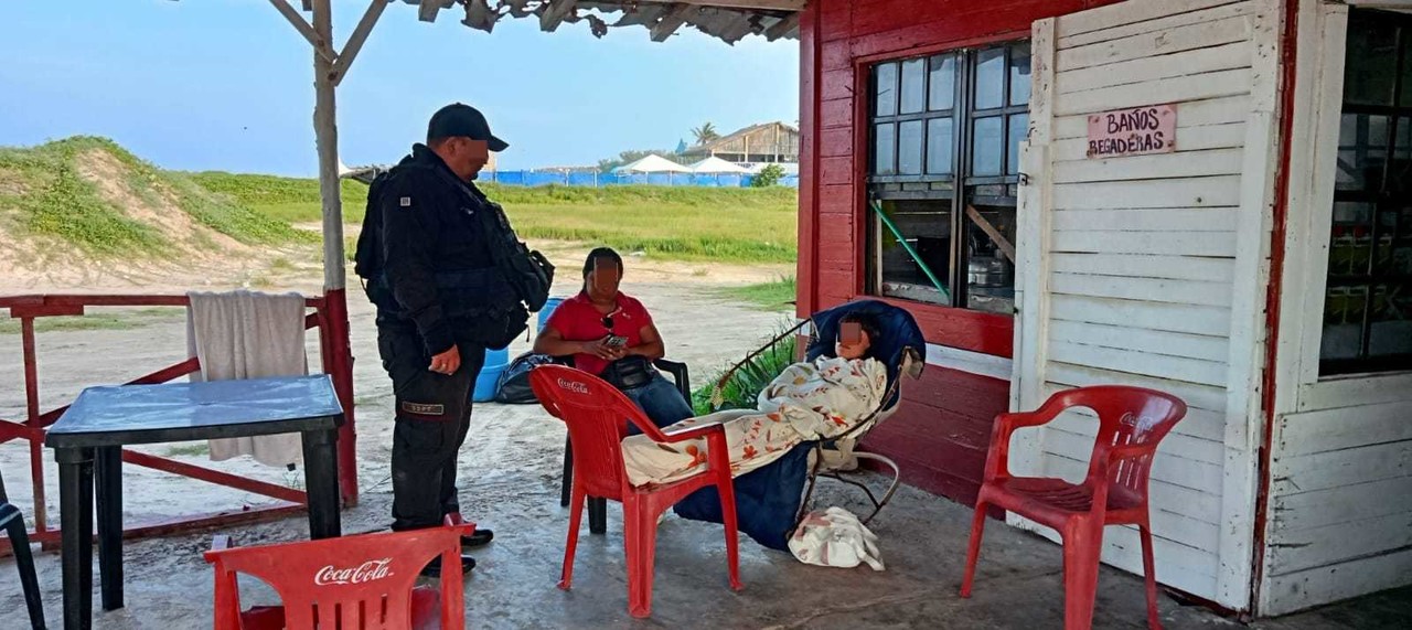 Guardia Estatal localiza en Playa Miramar a mujer reportada como desaparecida