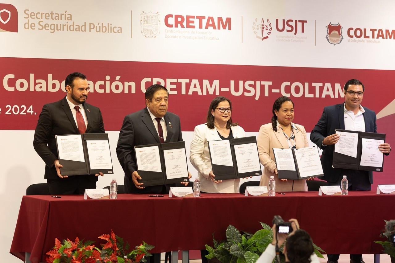 SET y SSP atestiguan firma de convenios con CRETAM, USJT y COLTAM. Foto: SET