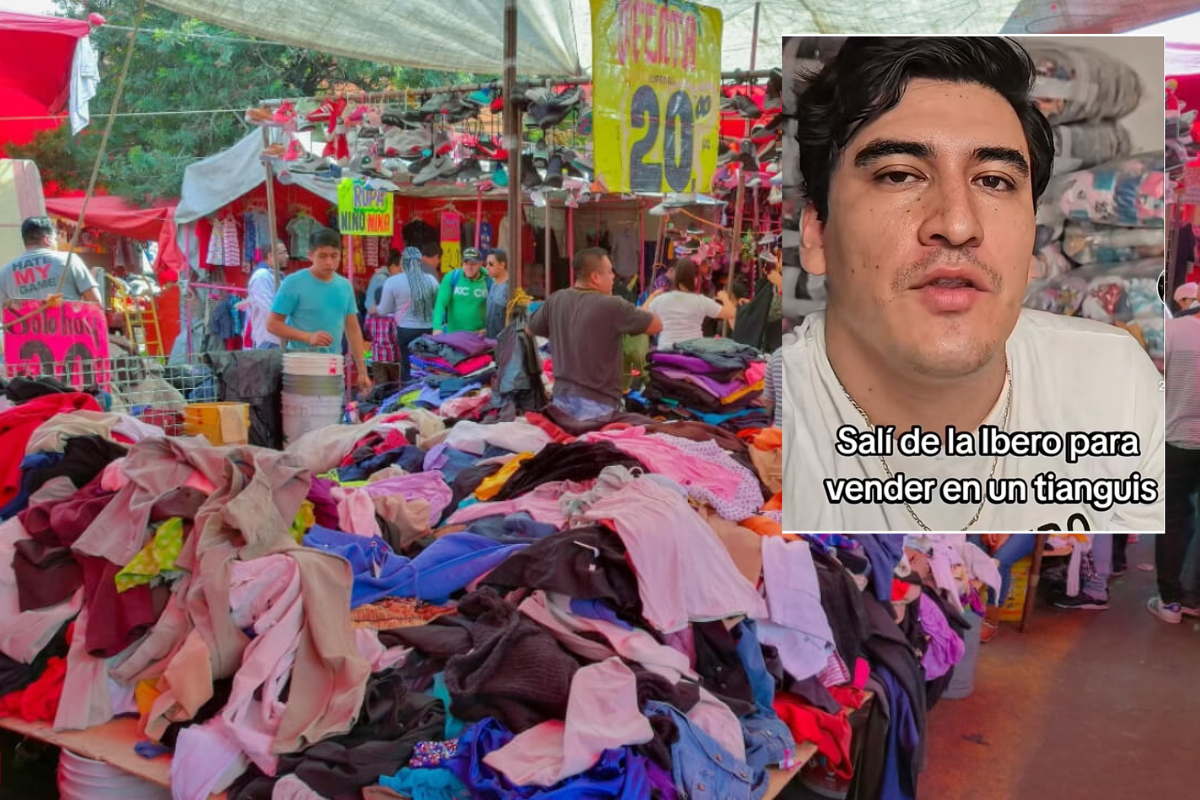 Tianguis de la CDMX, joven que se hizo popular por su historia. Foto: Captura de pantalla