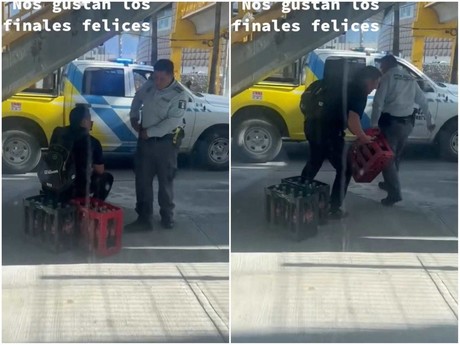 Policía agarra a sujeto que hizo rapiña de refrescos en Gonzalitos (VIDEO)