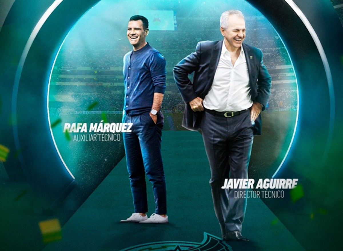 Javier Aguirre es el nuevo técnico de la Selección Mexicana y Rafael Márquez su auxiliar técnico. Foto: X @miseleccionmx