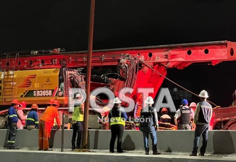 Cae obrero de grúa en las obras del Metro en Monterrey
