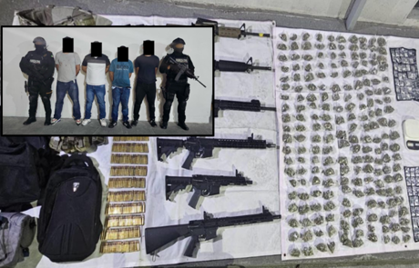 Agentes capturan a seis hombres con drogas y armamento en Balcones del Norte