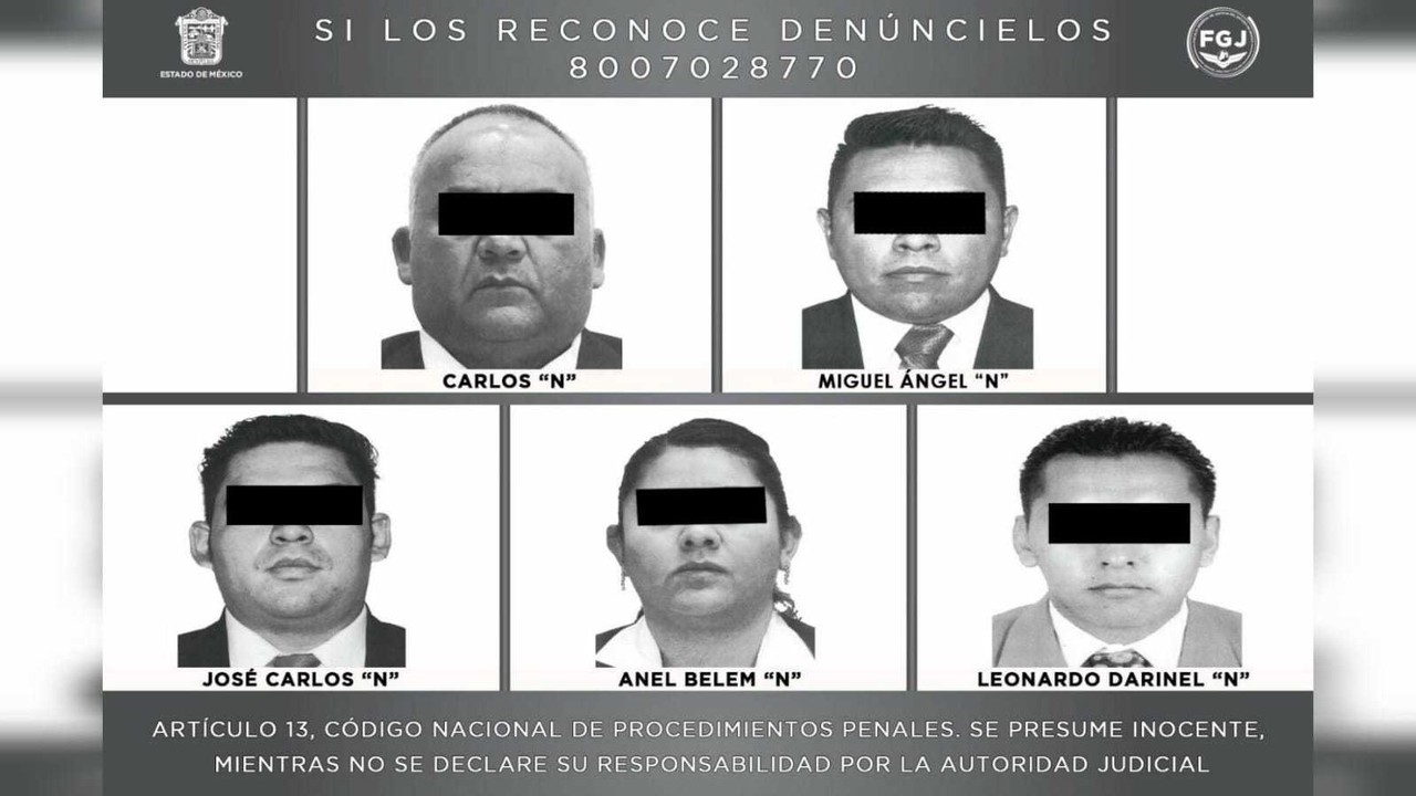 Los cinco policías de investigación estaban asignados a la demarcación de Chalco, la Fiscalía investiga a otros dos elementos. Foto: FGJEM