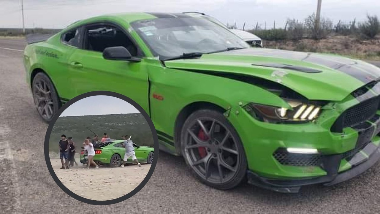 El automóvil del detenido es un Ford Mustang verde. (Fotografía: Facebook)