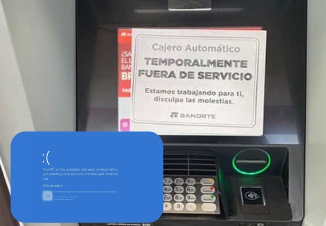 Las sucursales bancarias en México afectadas por la caída de Microsoft. Foto: Canva.