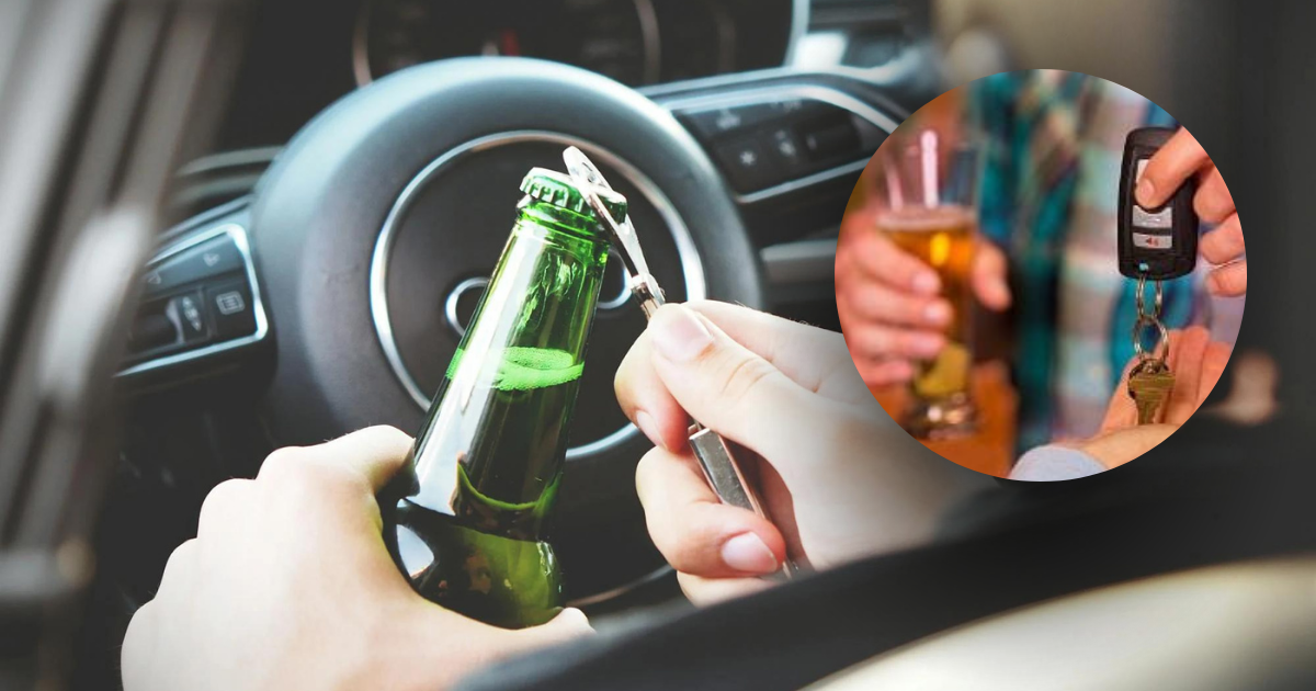 Persona al volante con una cerveza / Foto: Redes Sociales