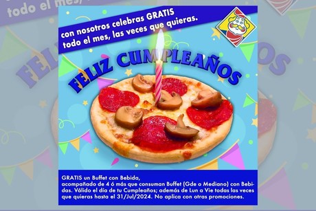 Josephinos Pizza: come gratis en tu cumpleaños durante julio