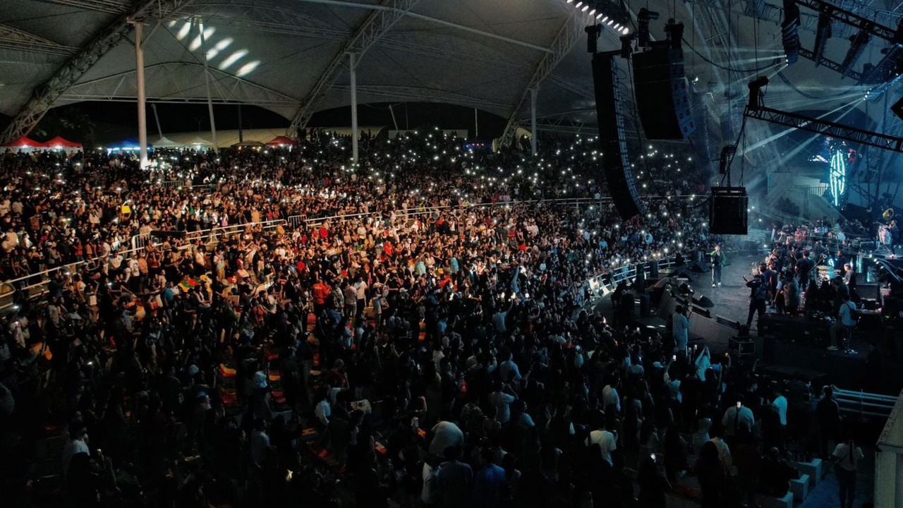 La velaria de la Feria de Durango durante un concierto en vivo. Foto: Cortesía.