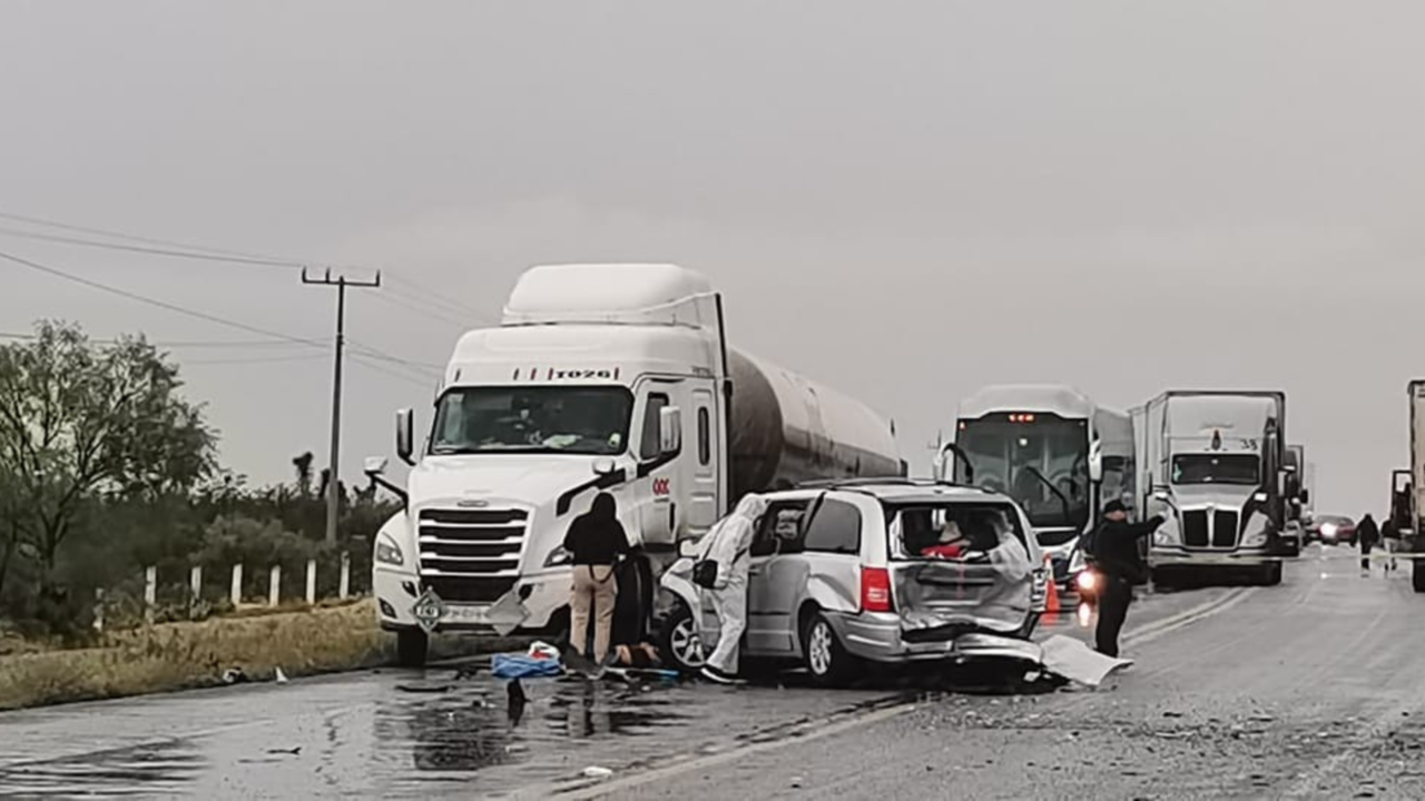 Accidente en la carretera Saltillo - Zacatecas / Foto: Redes Sociales