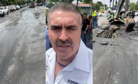 César Garza expone problemáticas en calles por aguas negras