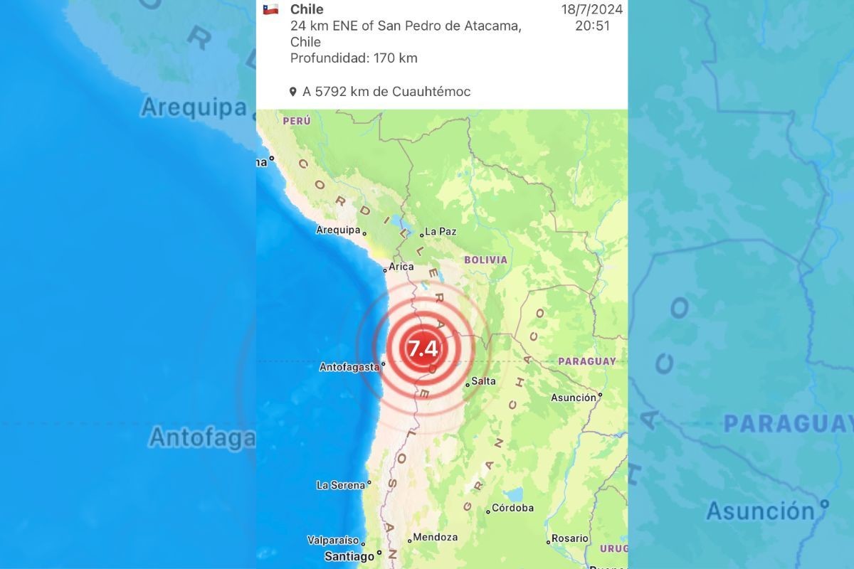 Sismo en Chile. Foto: Sky Alert