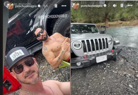 Poncho De Nigris pasea en jeep con amigos por río Ramos: lo critican en redes