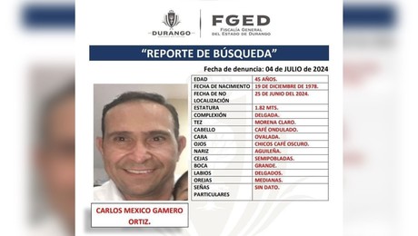 Reportan desaparecido a ex Director de Protección Civil de Durango