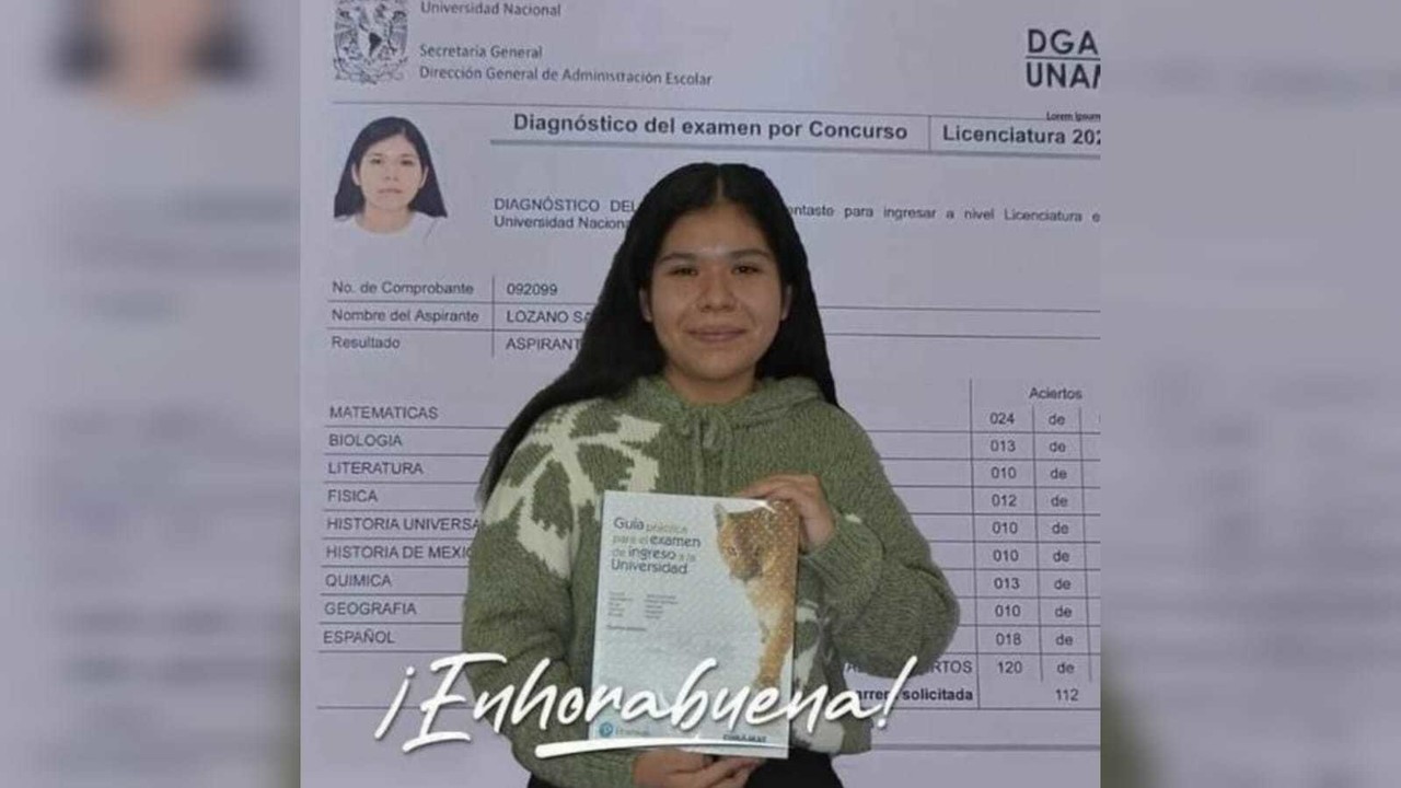 Mariana Yalí Lozano Sánchez logró calificación perfecta para ingresar a la UNAM, estudiará en la facultad de Medicina. Foto: FB Agencia PM Noticias