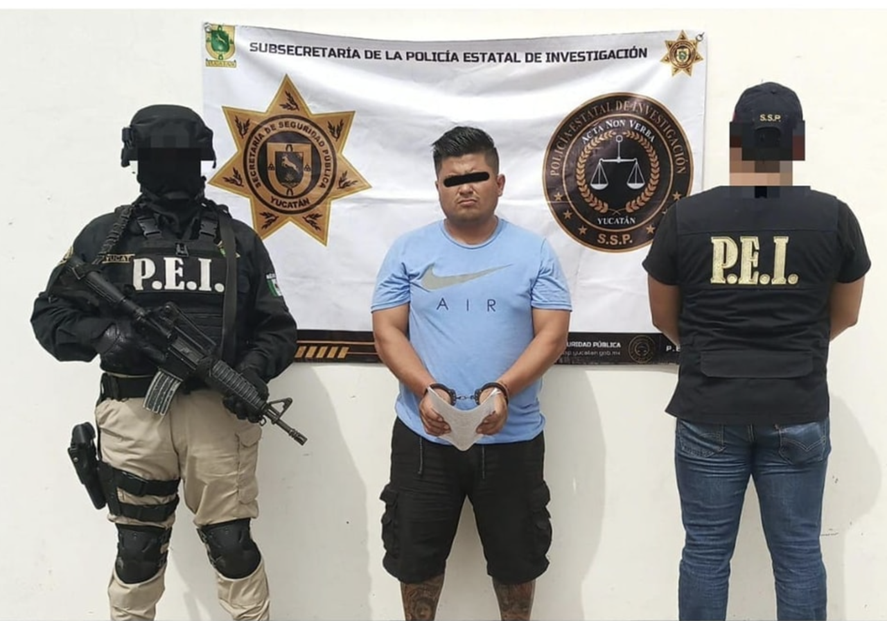 Un sujeto apodado el “Cancún” fue detenido la jornada del domingo luego de ser denunciado por si probable participación en el robo de dinero en efectivo y alhajas.- Foto de la SSP