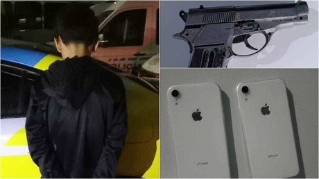 Menor de 14 años es detenido por asaltar a 2 jóvenes con arma tipo réplica