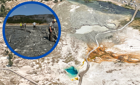Explosión hidrotermal en Yellowstone; paseo peatonal queda destruido (VIDEO)