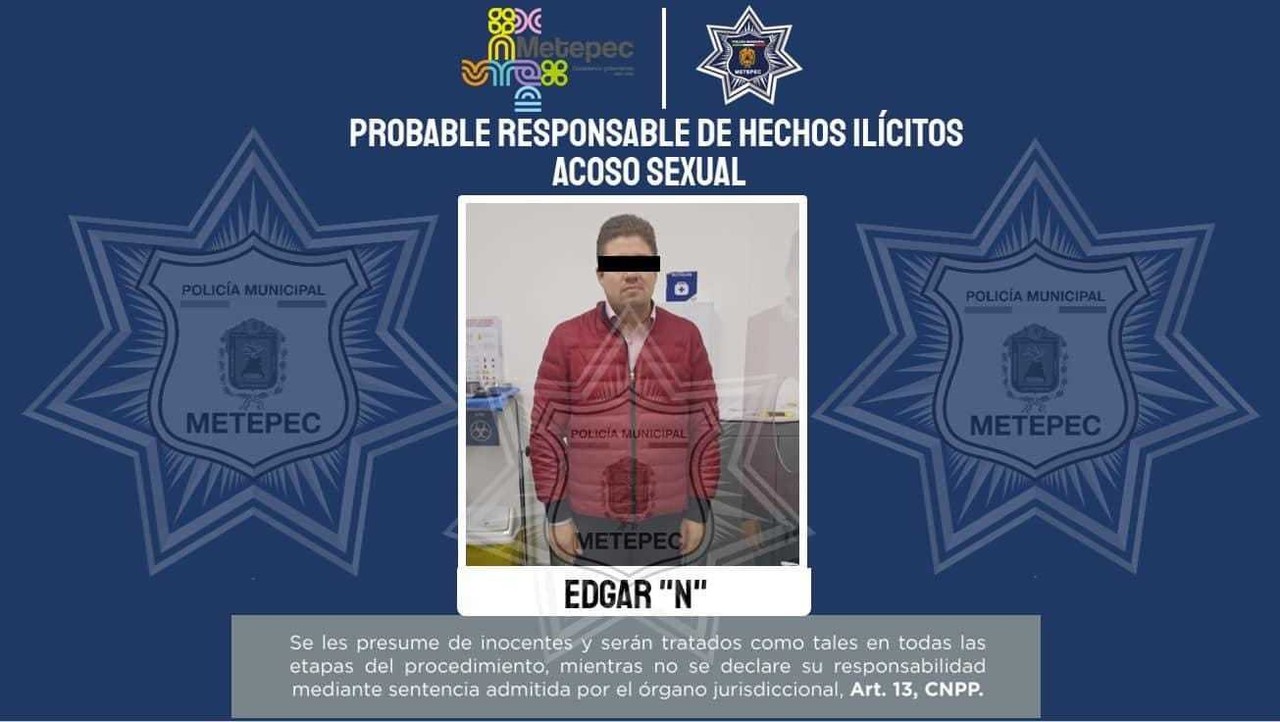 Detenido médico por presunto abuso sexual a paciente en Metepec. Foto: Policía municipal de Metepec