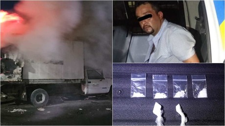 >Arrestan a sospechoso de incendiar un camión en Monterrey