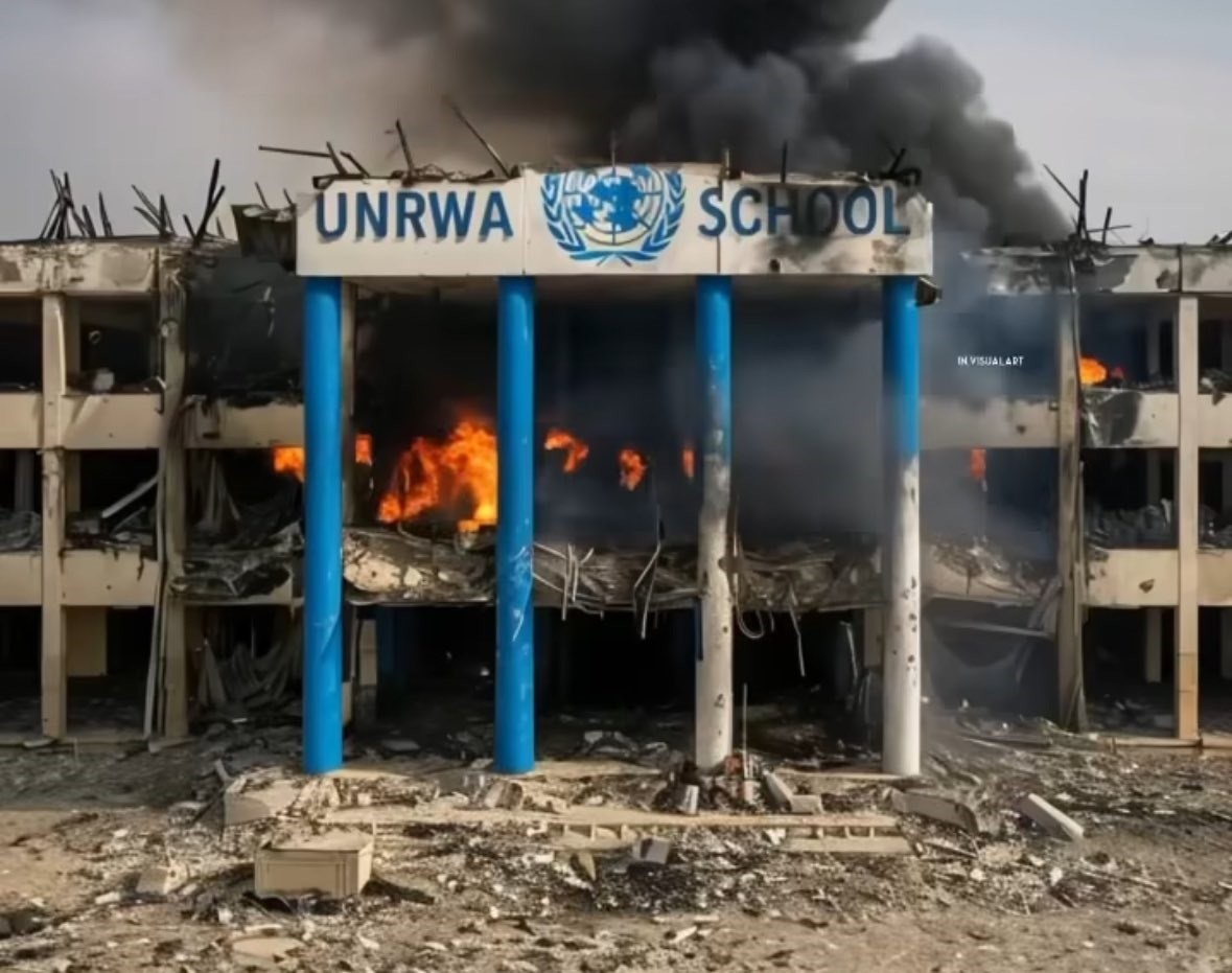 Una escuela de la ONU fue atacada por las fuerzas de Israel. Foto: X @mhdksafa