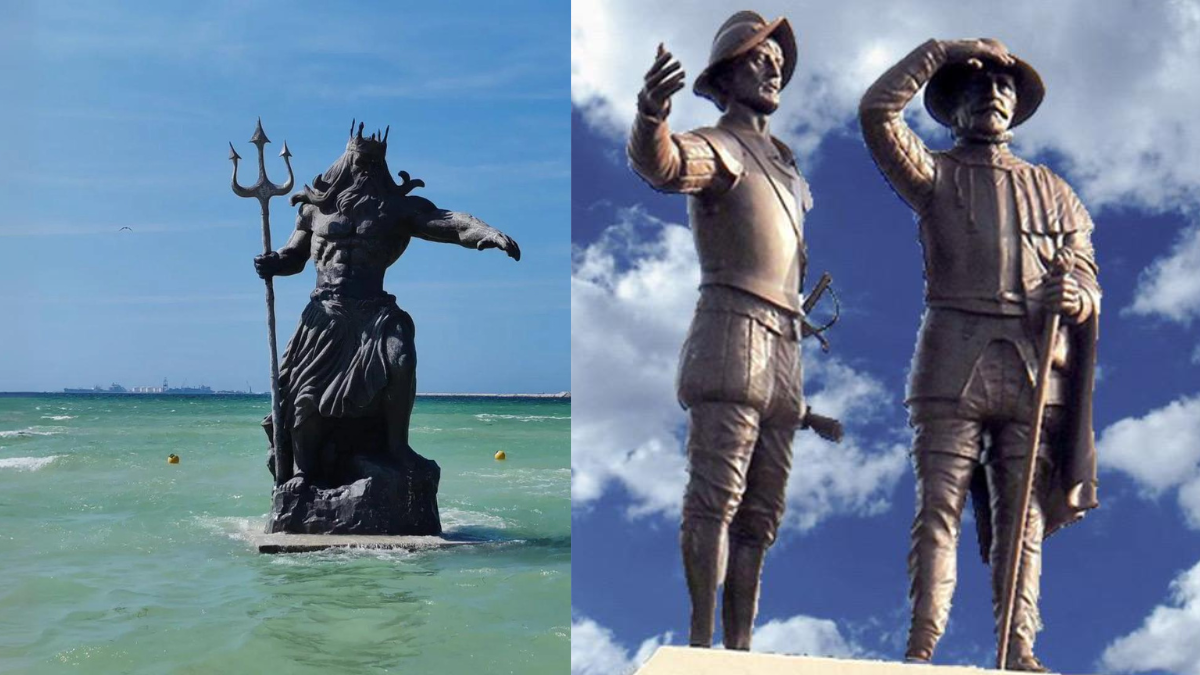 Poseidón es la más reciente estatua envuelta en la controversia en Yucatán Foto: Cortesía