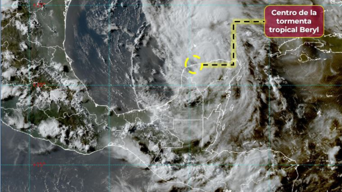 Beryl tomaría fuerza en el Golfo de México para impactar Tamaulipas como huracán categoría 1 Foto: Conagua