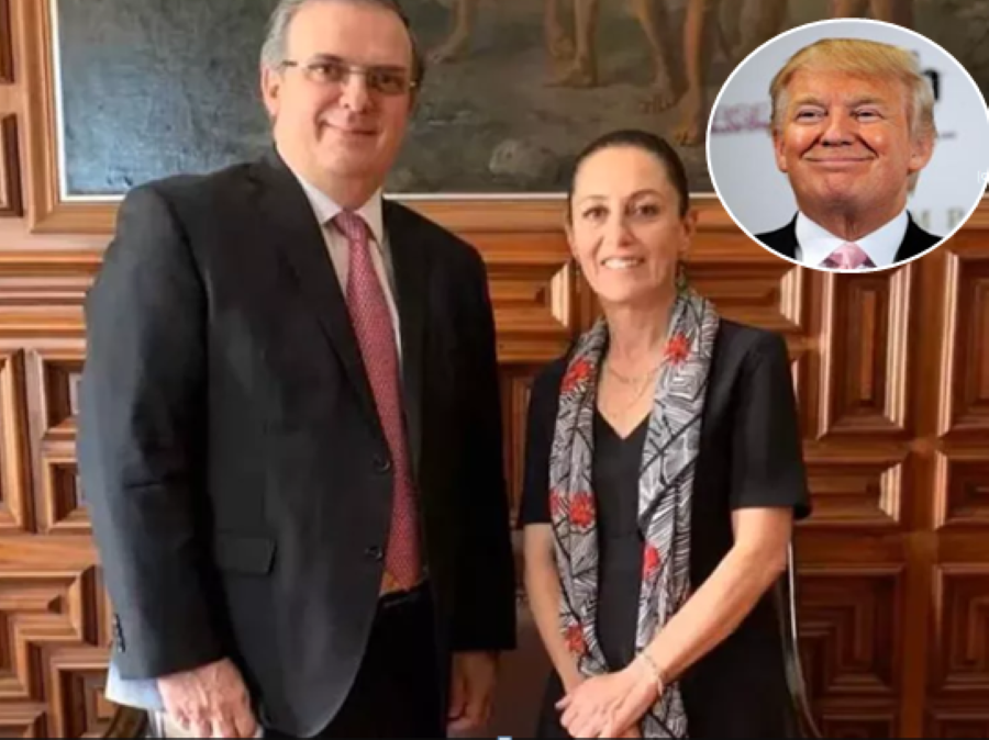 Trump hablaba de la negociación que tuvo con Ebrard sobre el muro fronterizo sin mencionarlo. Foto. Especial