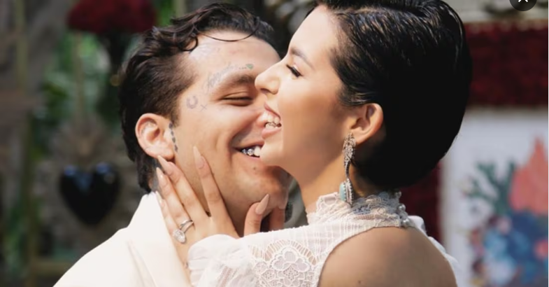 Ángela Aguilar y Christian Nodal se casaron por el civil el pasado 24 de julio. Foto. Especial.