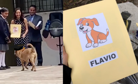 'Flavio', el fiel compañero, recibe reconocimiento en graduación (VIDEO)