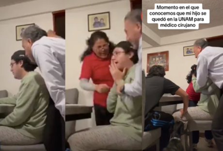 Padres celebran que hijo es aceptado en carrera de Medicina de la UNAM (VIDEO)