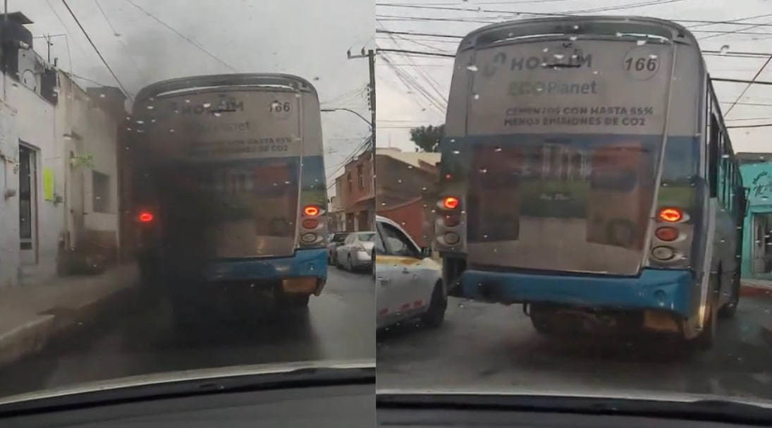 Imágenes de un autobús de la ruta 2B soltando grandes cantidades de humo. (Fotografía: X)