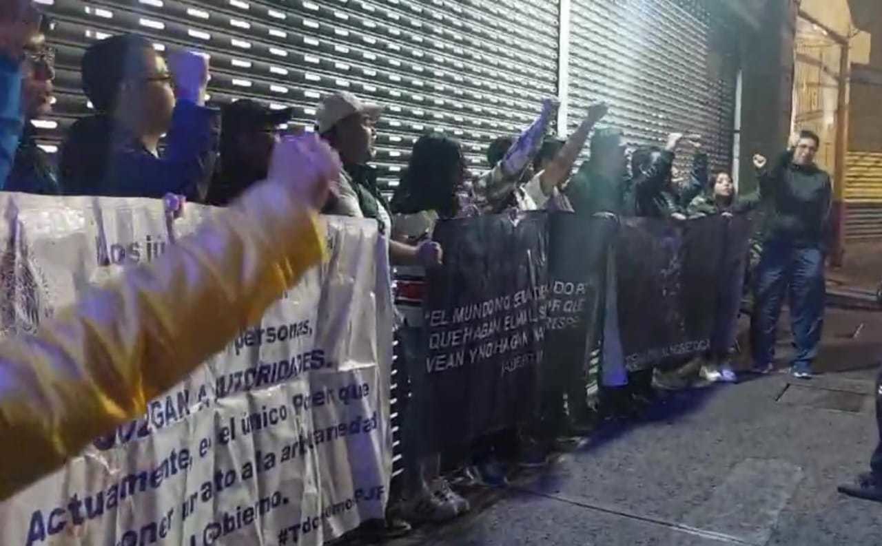 Trabajadores del Poder Judicial rechazan protesta del Poder Judicial. Imagen: Cortesía.