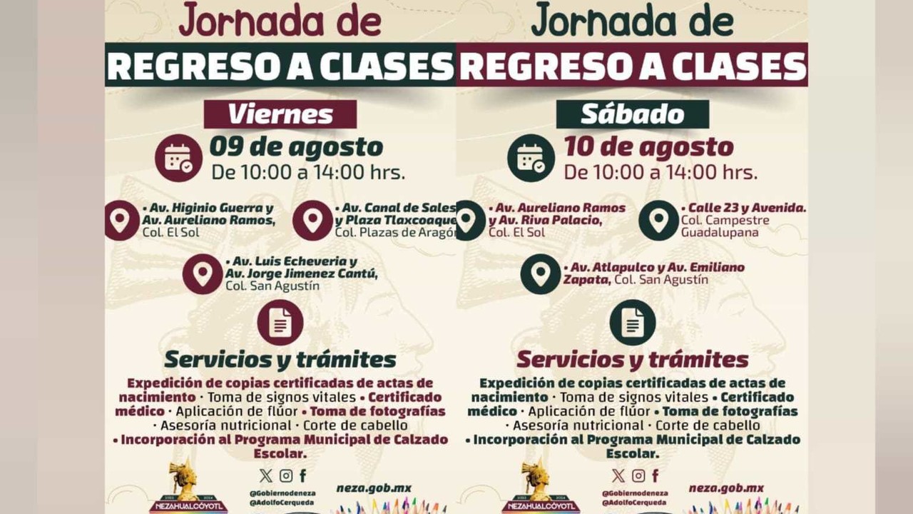 Nezahualcóyotl Inicia Jornadas de Regreso a Clases con servicios gratuitos para familias. Foto: Cortesía