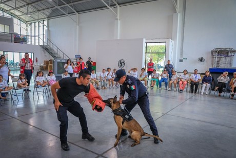 Exhibición de perros policías en Guadalupe para niñas STEM