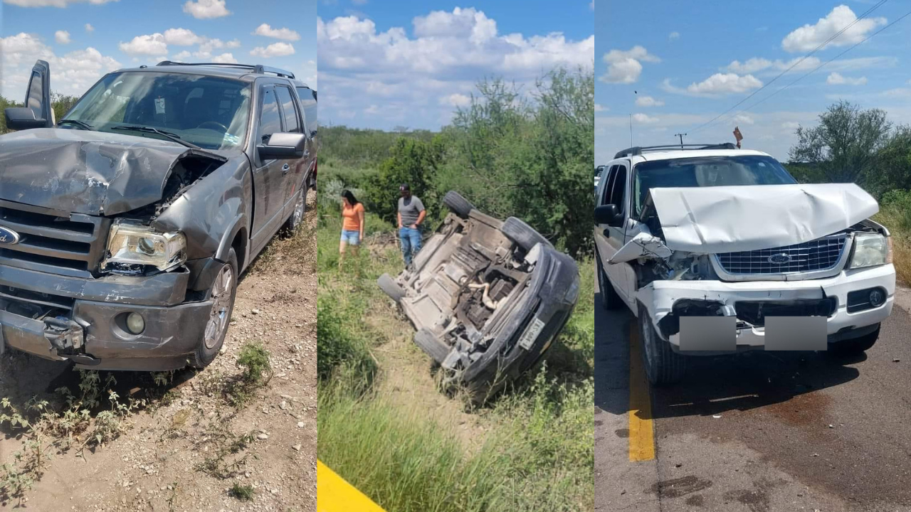 Vehículos involucrados en el choque múltiple rumbo a Villa Unión / Foto: Redes Sociales