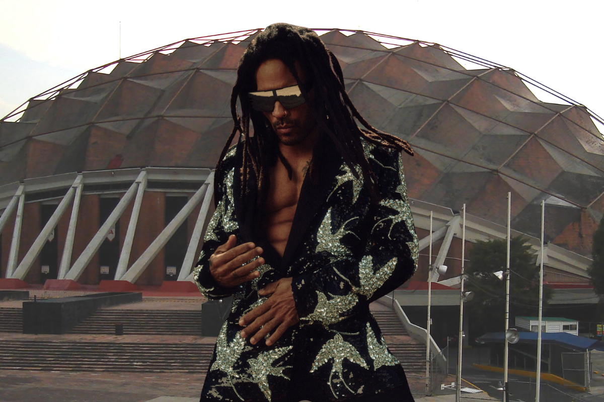 De fondo Palacio de los Deportes, Lenny Kravitz. Foto: @LennyKravitz